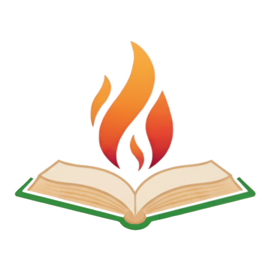 Bible Flares logo — a flame rising from an open book